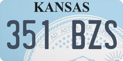 KS license plate 351BZS