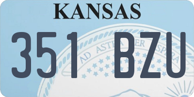 KS license plate 351BZU