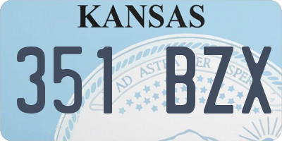 KS license plate 351BZX