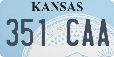 KS license plate 351CAA