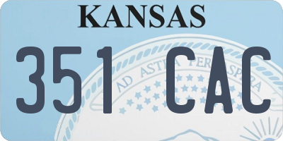 KS license plate 351CAC