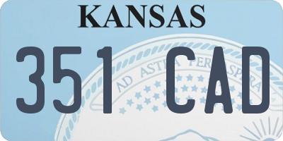 KS license plate 351CAD