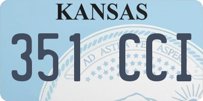 KS license plate 351CCI