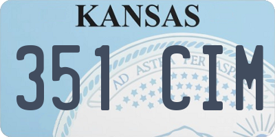 KS license plate 351CIM