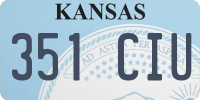 KS license plate 351CIU