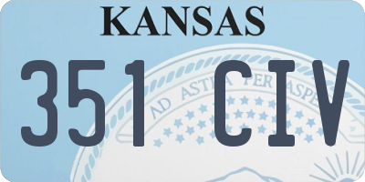 KS license plate 351CIV