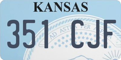KS license plate 351CJF