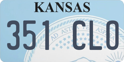 KS license plate 351CLO