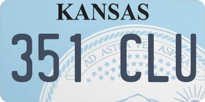 KS license plate 351CLU