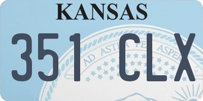 KS license plate 351CLX