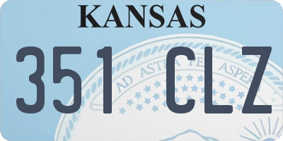 KS license plate 351CLZ