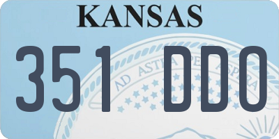 KS license plate 351DDO