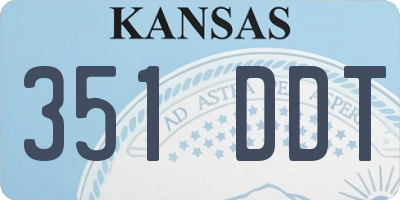 KS license plate 351DDT