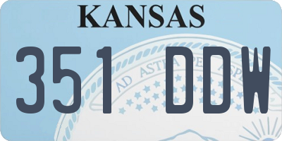 KS license plate 351DDW