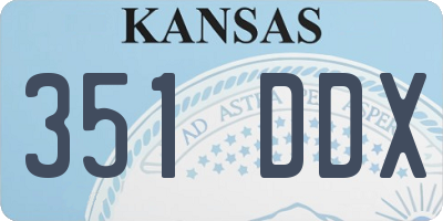 KS license plate 351DDX