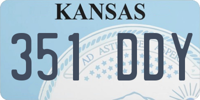 KS license plate 351DDY