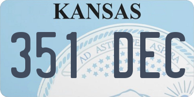 KS license plate 351DEC