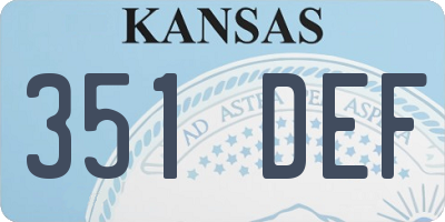 KS license plate 351DEF