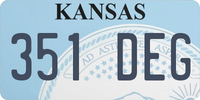 KS license plate 351DEG