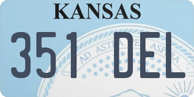 KS license plate 351DEL