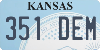 KS license plate 351DEM