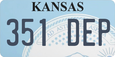 KS license plate 351DEP