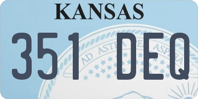 KS license plate 351DEQ