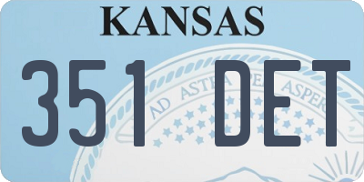 KS license plate 351DET