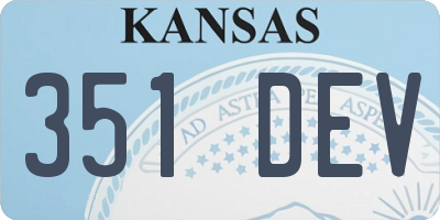 KS license plate 351DEV