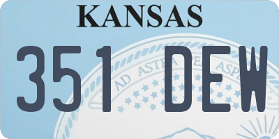 KS license plate 351DEW