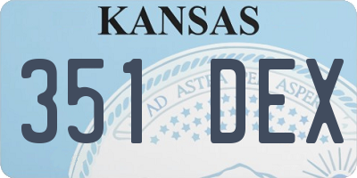KS license plate 351DEX