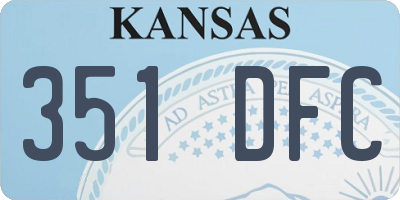 KS license plate 351DFC