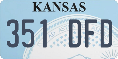 KS license plate 351DFD