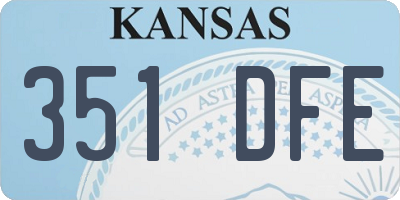 KS license plate 351DFE