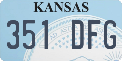 KS license plate 351DFG
