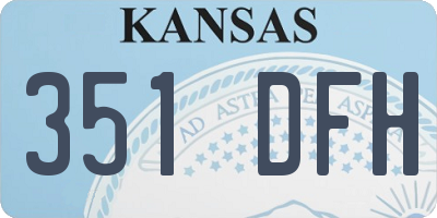 KS license plate 351DFH