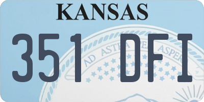 KS license plate 351DFI