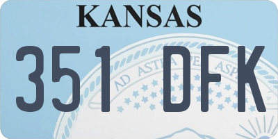 KS license plate 351DFK
