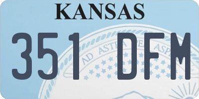 KS license plate 351DFM