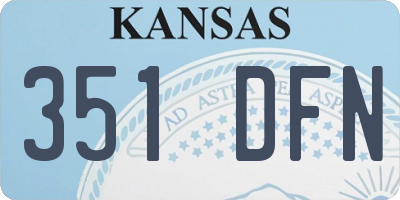 KS license plate 351DFN