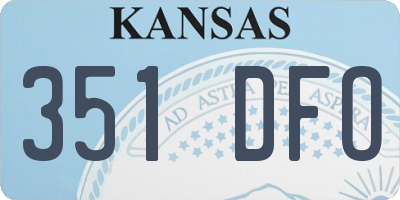 KS license plate 351DFO