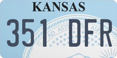 KS license plate 351DFR