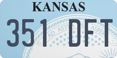 KS license plate 351DFT