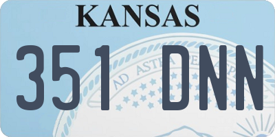 KS license plate 351DNN