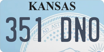 KS license plate 351DNO