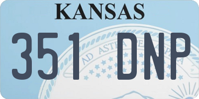 KS license plate 351DNP