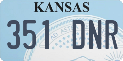 KS license plate 351DNR