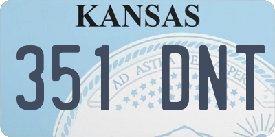 KS license plate 351DNT
