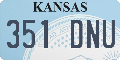 KS license plate 351DNU