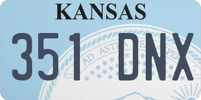 KS license plate 351DNX